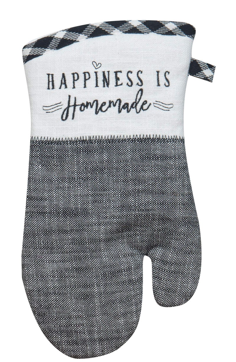 Kay Dee 4 Piece Black and White Farmhouse Country Kitchen Linen Set - 2 Towels, Oven Mitt and Pocket Pot Holder - Image 3